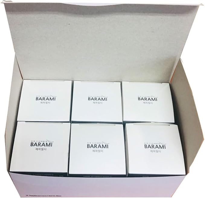 Replacement HEPA filter (6EA) for BARAMI-5 Portable Air Purifier [3M uses MERV-18 raw paper]