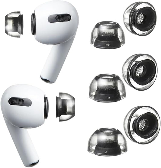 AZLA XELASTEC 2 for AirPods Pro 1st & 2nd Gen - Airpods Pro Ear Tip Replacement – Upgraded Fit & Noise Isolation – AirPod Pro 2 Ear Tips, AirPod Replacement Tips, 3-Pair (MS-M-ML)