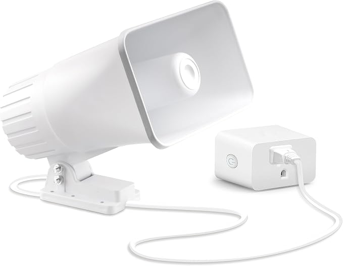 Nippon America 110V Outdoor Alarm Security Siren (TC-S7545-110), 80W Wired Horn, 120dB Long Range Sound, Wi-Fi Socket Included for Remote Activation, Weather Resistant, 8ft Cable