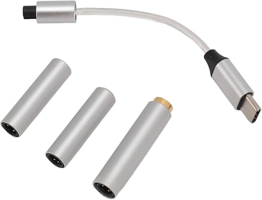 USB C to AUX Headphone Jack Adapter Support 32bits 384kHz PCM USB Type C to 2.5mm 3.5mm 4.4mm Headphone Jack Adapter