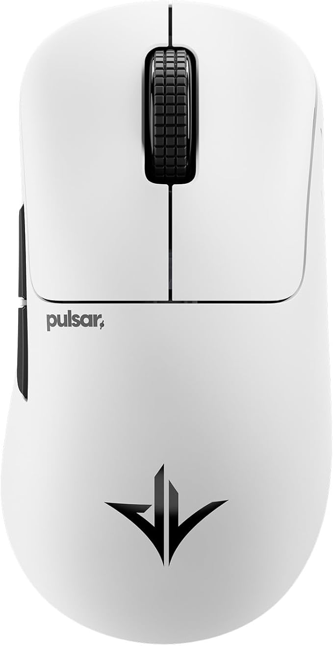 Pulsar Gaming Gears Pulsar Pro Series JV-X Wireless Gaming Mouse 1.98 oz (56g), Optical Switch, 32000 DPI, 750 IPS, XS-1 Sensor, 8K Compatible (Medium, White)