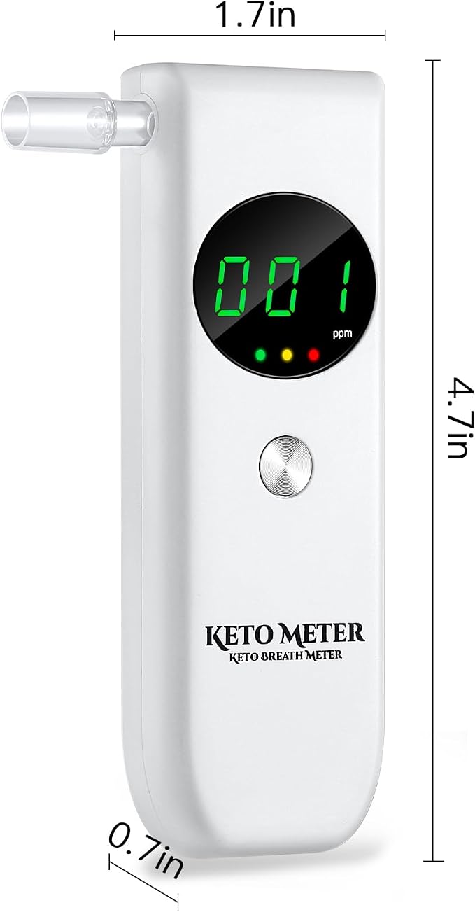 Ketosis Breath Meter for Tracking Your ketosis - Professional Home Ketone Breath Analyzer Portable Ketone Breath Monitors Tester for Accurate Testing with Includes 10 Mouthpieces