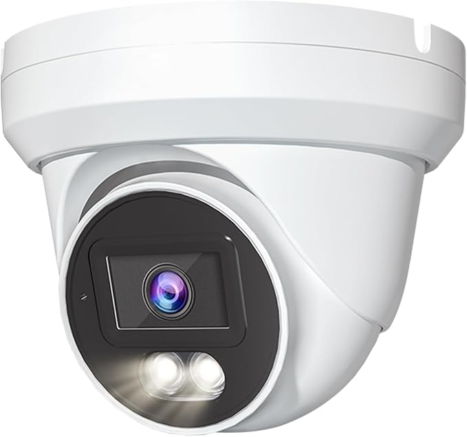 Marquis 4MP PoE IP Turret Dome Camera with Audio, IP Security Camera Outdoor Rated, Waterproof IP66, 108° Wide Angle 2.8mm Lens (Color Night)