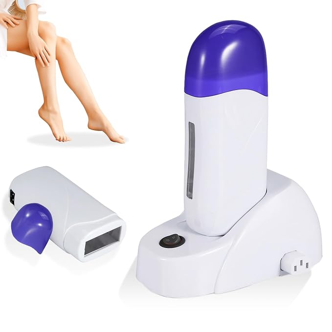 TARSHYRY Portable Roll on Wax Warmer for Hair Removal, Electric Wax Roller Wax Heater with Charging Pedestal, Single Body Depilatory Wax Warmer Machine for Hair Removal