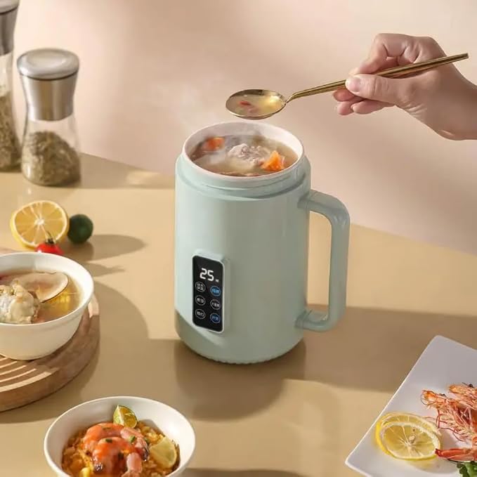 Electric Stew Pot Kettle Slow Cooker 1l Large Capacity Multi-functional Rice Cooker Portable Electric Kettle for Travel Dormitory 500W Food Steamer Noodles Pasta Heater Hotpot