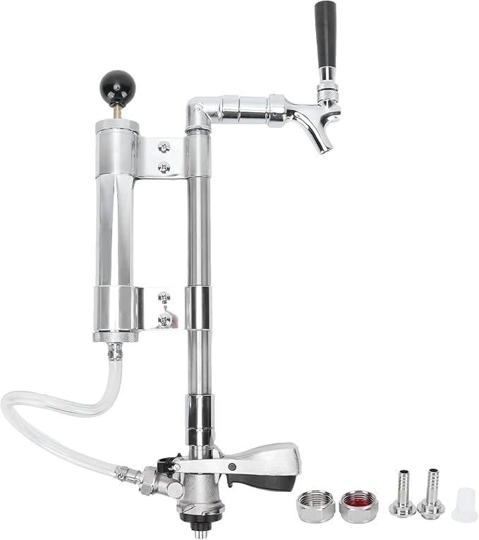 G5/8 Heavy Duty Beer Keg Pump Kit 8inch Keg Tap Keg Pressurize Pump Kit with Dispenser Beer Faucet S~Type Coupler for Bars, Pubs, Restaurants, Hotels,Homes,Draft Beer Accessories(8in Type S)