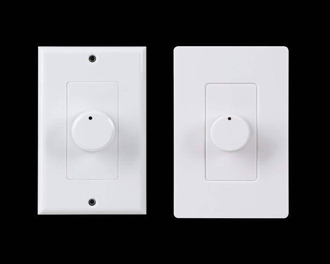 OSD Audio 100W Sleek, Modern, Minimalist Design in Wall Volume Control, Rotary Knob White Impedance Matching SLK100