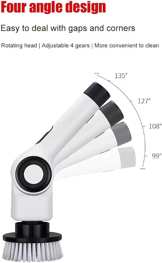 Electric Spin Scrubber, Electric Cleaning Brush, Multifunctional 360 Automatic Rotation Cordless Spin Scrubber with 7 Replaceable Brush Heads for Cleaning Bathroom Kitchen and Floor