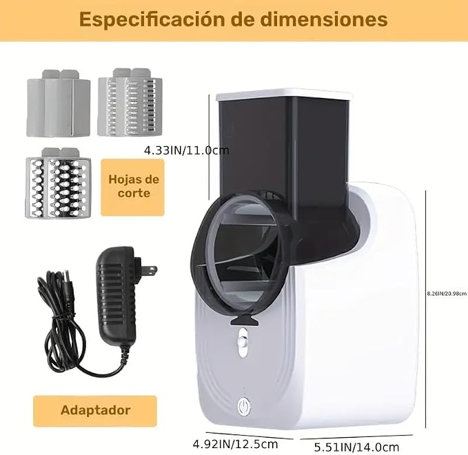 Electric Cheese Grater for Block Cheese,2025 Upgrade Electric Grater for Home Kitchen Use,3 Changeable Blades Salad Shooter Electric Slicer/Shredder for Vegetable Fruit Nuts White