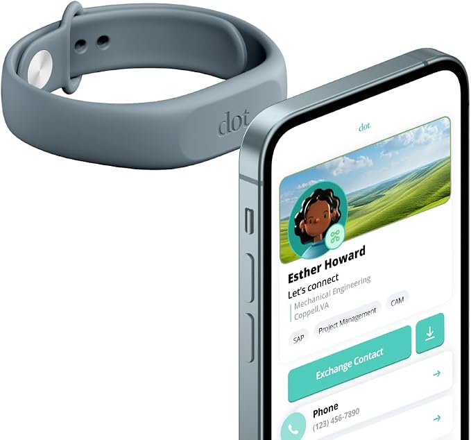 dot. Band - Digital Business Card Wristband - Tap Compatible with iPhone & Android (Green)