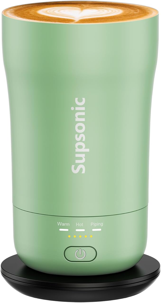 Supsonic - 14oz Heated Coffee Mug, Self-Heating Travel Mug with 3-Temp Settings, Insulated Stainless Steel Constant Temperature Heating Mug for Beverage, Smart Heating Portable Coffee Mug | S1