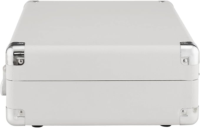 Crosley CR8005F-WS Cruiser Plus Vintage 3-Speed Bluetooth in/Out Suitcase Vinyl Record Player Turntable, White Sand
