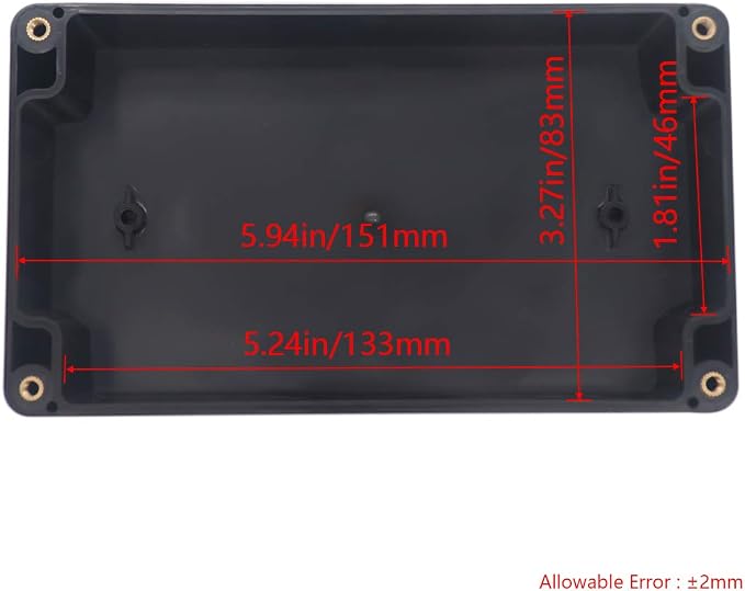 Project Box IP65 Waterproof Junction Box ABS Plastic Black Electrical Boxes DIY Electronic Project Case Power Enclosure 6.22x3.54x2.36 inch (158 x 90 x60 mm)