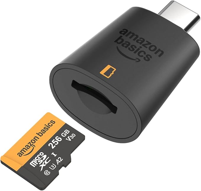 Amazon Basics 256GB microSDXC Memory Card with Adapter for Action Cameras, Full HD, Drones, Tablets, Smartphones, Read Speed Up to 200MB/s, 1-Pack
