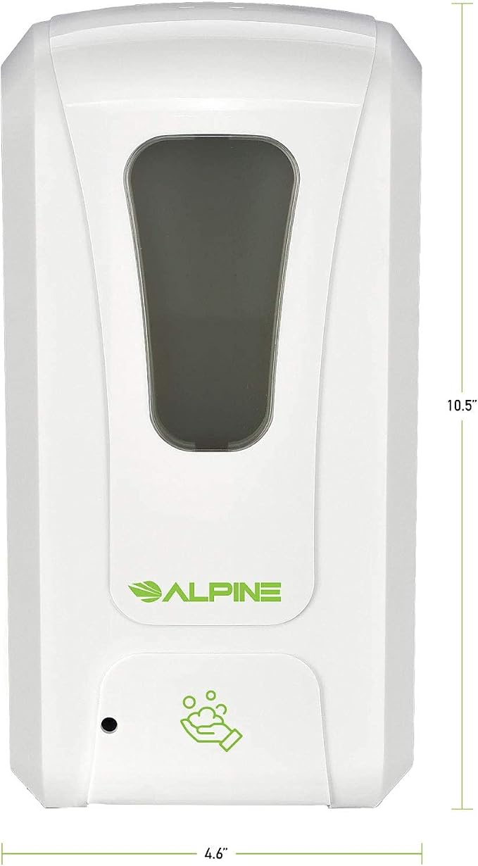 Alpine Automatic Hand Sanitizer Dispenser - Touchless Soap Dispenser for Restaurant, Hospital, School, Hotel, Kitchen and Bathroom -1200mL Foam White
