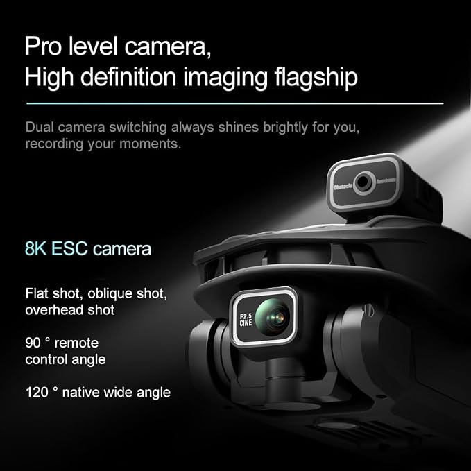 FPV Drone with 4K UHD Camera for Adults, V168 Pro Max GPS Drone with 360° Obstacle Avoidance Brushless Motor RC Drone with 4.5" HD Screen on Controller, Auto Return Altitude Hold Follow Me Headless Mode, Optical Flow Hover Foldable RC Quadcopter with S...