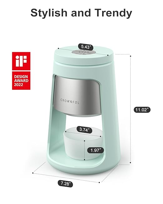 CROWNFUL Shaved Ice Machine, Snow Cone Machine with 2 Ice Cups, Ice Shaver Machine for Snow Cones, Snowballs, Frozen Cocktails and More, Easy to DIY with Snow Cone Syrup at Home, Gifts for Men&Women