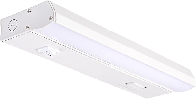 PARMIDA LED Under Cabinet Lighting, Hardwired Installation, 10 Inch, 6.5W, 5CCT Color Selectable - 2700K/3000K/4000K/5000K/6000K, ETL Listed, 120V, Dimmable, 450 Lumens, White Finish