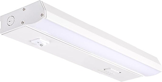PARMIDA LED Under Cabinet Lighting, Hardwired Installation, 10 Inch, 6.5W, 5CCT Color Selectable - 2700K/3000K/4000K/5000K/6000K, ETL Listed, 120V, Dimmable, 450 Lumens, White Finish