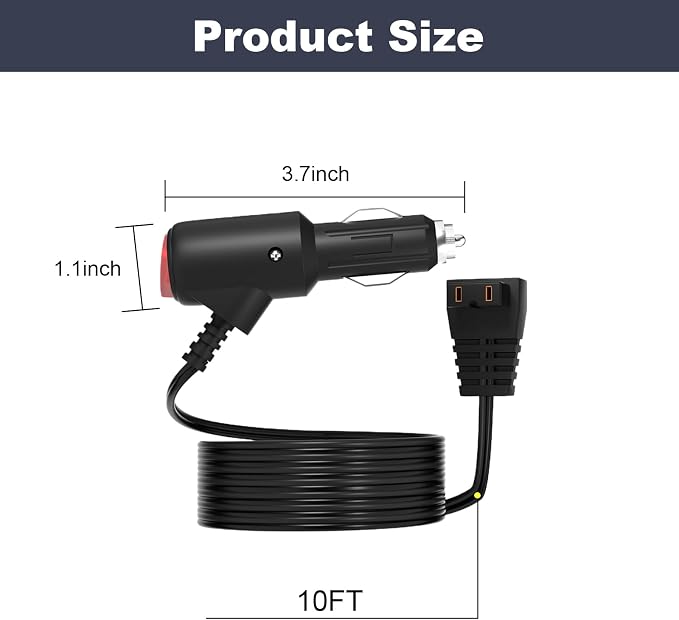 Car Charger for Car Refrigerator Compatible with Alpicool, Bodega, Euhomy, BougeRV, ARB, ICECO, Setpower, JoyTutus Car Refrigerator Power Cord