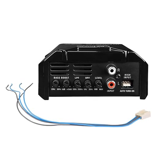 Timpano 400 Watts Mono Subwoofer Car Audio Amplifier TPT-BASS400 2 Ohm – 12 Volts Mini Monoblock Class D Car Amp, Built-in Crossover & Bass Boost with High Level Inputs
