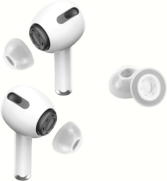 KASOTT Memory Foam Ear Tips for AirPods Pro 1st & 2nd Gen - Upgraded Liquid Silicone Rubber, Superior Noise Isolation, Secure Fit & Ultimate Comfort, Fits Charging Case, 1 Pair (Grey, Small)