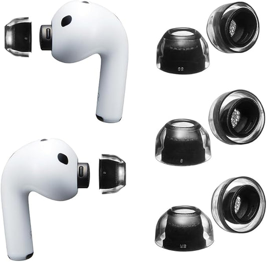 XELASTEC 2 AirPods Pro 3 Ear Tips Replacement – Body-Heat Adaptive Material, Seamless Seal, 12-Hole Micro Filter, Secure Fit Anti-Slip Earbud Tips, AirPod Pro Replacement Tips (SS/S/MS)