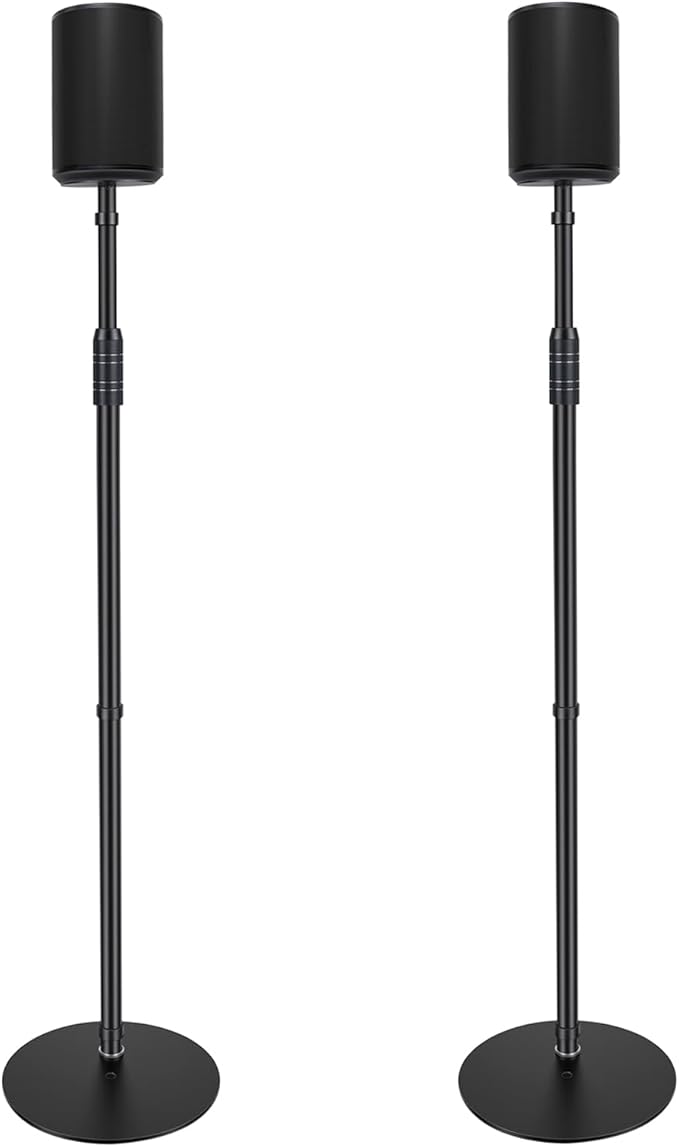 Speaker Stands for Sonos Era 100 or Era 100 SL,Adjustable Height from 33" to 47",Easy DIY Assembly,HD-628,2 Packs,Black