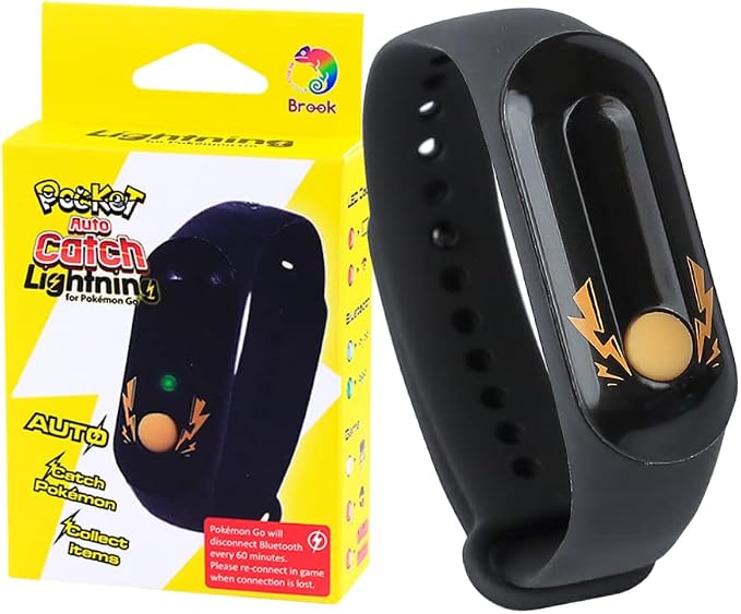 Brook Pocket Auto Catch Lightning - Simple and Easy to Use by Lightning LED Lights, Auto Spin and Catching Pocket Monsters, Collecting Items, Wristband Bracelet Accessory