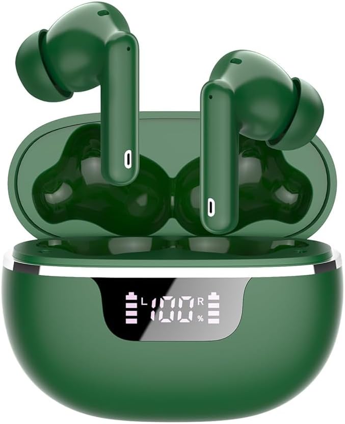 2026 Wireless Earbuds, HiFi Stereo Deep Bass - 50H Playtime Bluetooth 5.4 Headphones, 4 ENC Noise Cancelling Mics for Clear Calls, IP7 Waterproof with LED Display & Fast Charging, In-Ear Earphones