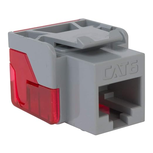 ICC CAT6 Keystone Jack with Inline IDC No Pair Split Wiring (Easier Termination) UL Listed PoE++ TAA Compliant for Wall Plate or Patch Panel, Works with JackEasy Termination Tool, Gray