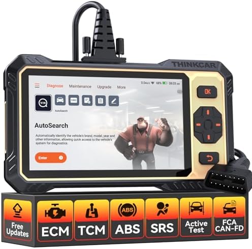 THINKCAR THINKSCAN 662 OBD2 Scanner + Universal 16 Pin Male to Female OBD2 Extension Cable,Car Scanner Engine ABS SRS Transmission