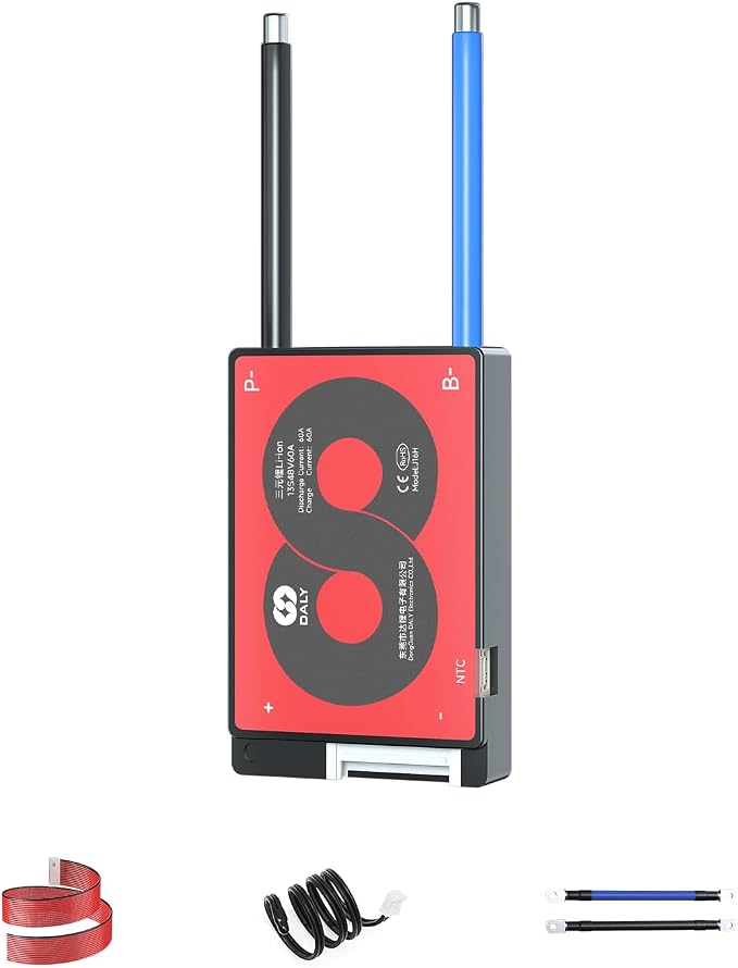 DALY 4S-16S BMS 15A to 200A Protection Board with Balance Wire and Temperature Sensor for Lithium Battery Pack（Li-ion 13S 48V,60A）
