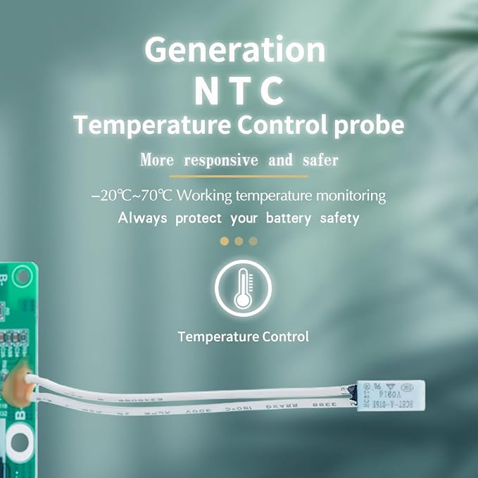 13S BMS 48V 30A Li-ion PCB Protection Board with Balance Wire and NTC,Ten Functional protections, Common Port, for Solar Energy Storage, Balance Car Lithium-ion Battery Pack (13S 48V 30A)
