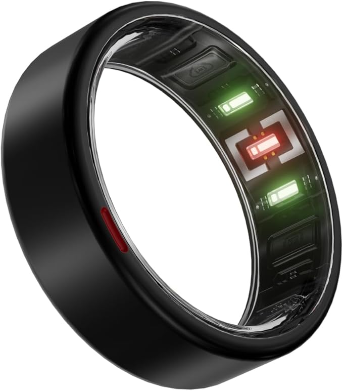 POBOVi Gen 2 Titanium Smart Ring for Women & Men, Sleep & Heart Rate Tracker, No Subscription, Size Before You Buy (Polished Black, 11)