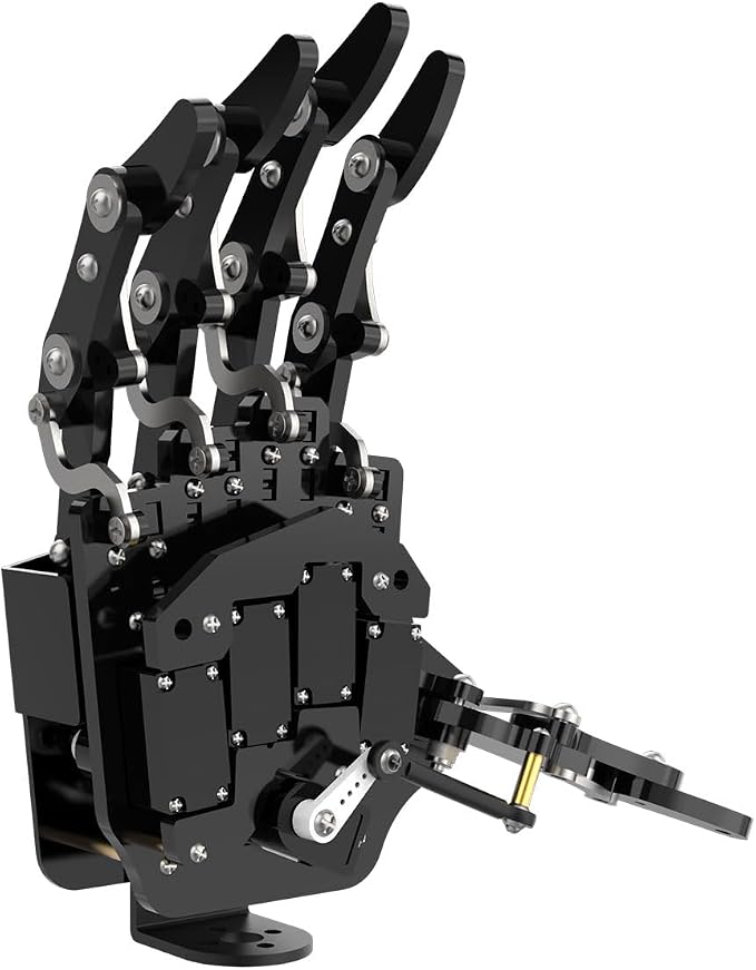 HIWONDER Robot Hand Five Fingers Support Secondary Development Solely Movement Bionic Robot Mechanical Arm Hand DIY Robot（Right Hand）