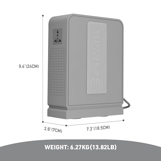 2000W Step Up Transformer 110v to 220v Converter, Heavy Duty Voltage Converter 110v-120v to 220v-240v with Dual Outlets, Overload Protection & Ultra-Quiet for Home Appliances, Light Grey