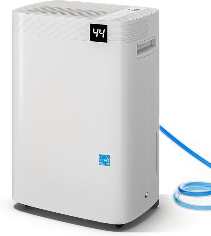 Ludatido 2026 Upgraded 80 Pint energy star Dehumidifier for home,5000 Sq.Ft for Whole Home & Basement, 1.32 Gal Tank, 35dB Quiet, Child Lock, Sleep/Fan/Dry Modes, 24H Timer & Auto Continuous Drain