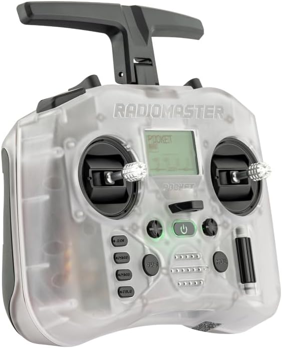RadioMaster Pocket Portable Remote Controller Hall Gimbal EdgeTX Built in LED Light Mode 2 (Transparent, ELRS)