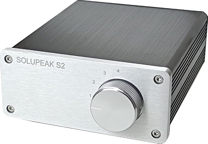 4 Way Stereo RCA Audio Switch Input Signal Source Switcher 4 input 1 output splitter Passive Selector box (Silver) S2