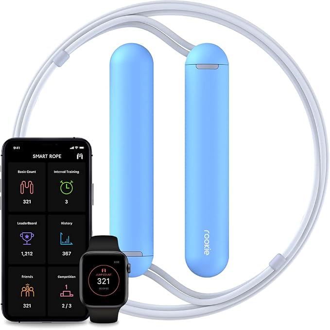 Tangram Smart Rope Rookie – Smart Jump Rope with Counter & App, Bluetooth Fitness Tracker, Adjustable Jump Rope for Weight Loss, Cardio, HIIT & Home Workouts