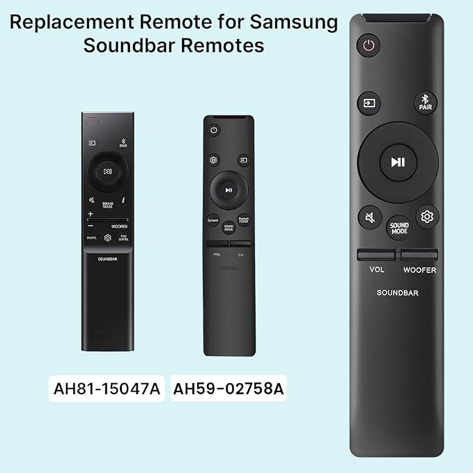 for Samsung Sound Bar Remote, Replacement for Samsung Soundbar Home Theater Audio Surround Sound Speaker System(AH59-02767A)