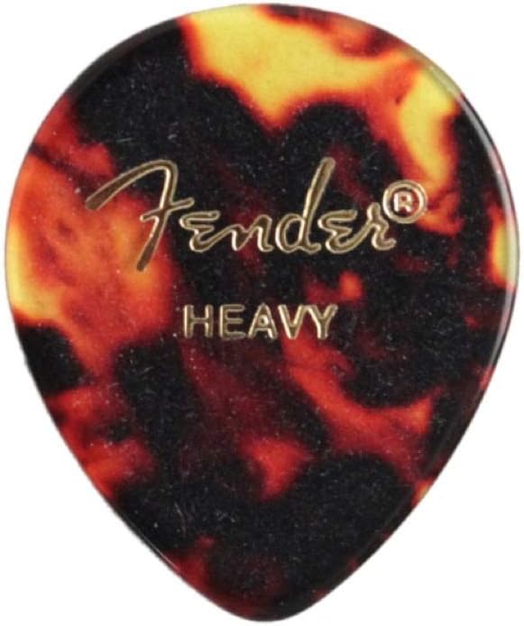 Fender Classic Celluloid Guitar Picks 347 Shape, Guitar Accessories, Tortoise Shell, Heavy, 12-Pack