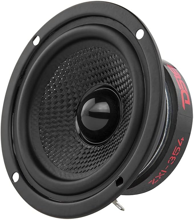 DS18 ZXI-354 3.5" Full Range Car Audio Speaker with Kevlar Cone 120 Watts 4 Ohm (2 Speakers), Black