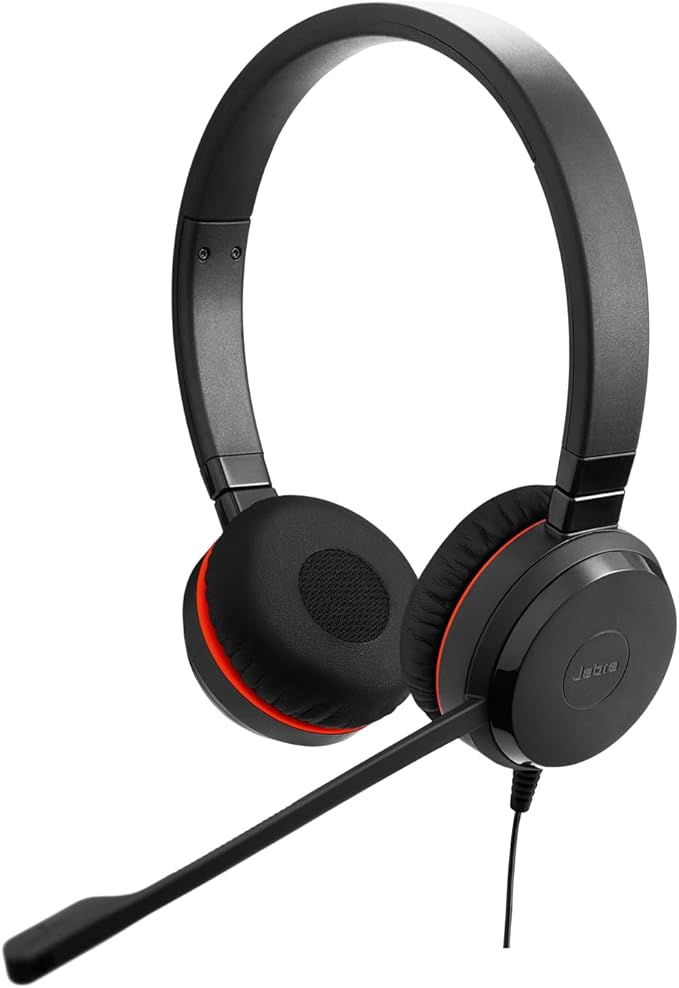 Jabra Evolve 30 II (2025 Edition) Wired Dual-Ear Headset with Mic - 3.5mm Jack or USB-A/USB-C Connectivity, Noise-Canceling Microphone, Works with Online Meeting Platforms - Black