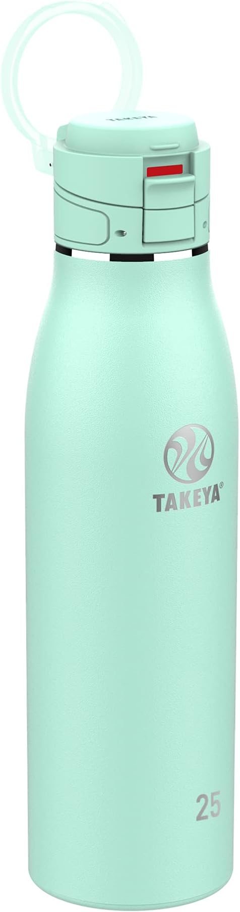 Takeya Traveler Stainless Steel Travel Coffee Mug with Flip-Lock Lid (25 oz, Aqua)- Leakproof Insulated Mug for Coffee & Tea