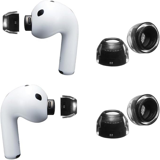 XELASTEC 2 AirPods Pro 3 Ear Tips Replacement – Body-Heat Adaptive Material, Seamless Seal, 12-Hole Micro Filter, Secure Fit Anti-Slip Earbud Tips, AirPod Pro Replacement Tips (SS)