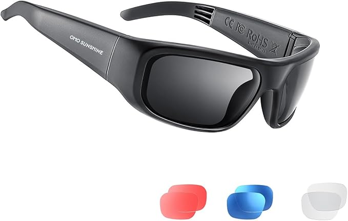 OhO sunshine Bluetooth Audio Sunglasses, Lightweight Open Ear Sport Glasses, 10H Playtime,Water Resistant with Voice Control