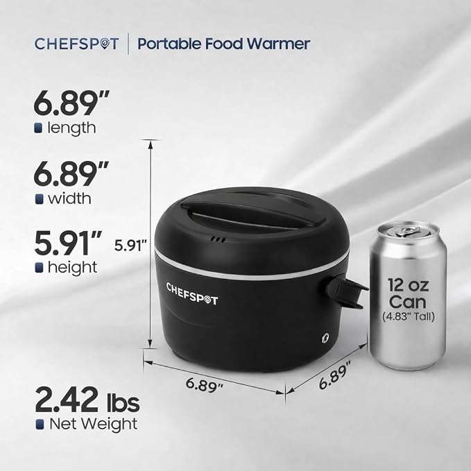 Electric Lunch Box, 37oz Portable Food Warmer with 12V/24V Car & 120V Home Plugs, Spill-Proof, BPA-Free, Dishwasher-Safe, No Microwave Needed, with Utensil Set & Carry Bag (Graphite Black)