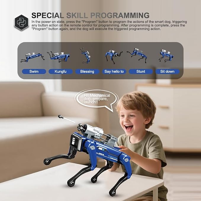 Smart Robot Dog for Kids, Voice & Remote Control Interactive AI Robotic Pet with 30+ Lifelike Actions, Programmable & Dancing STEM Toy, Best Gift